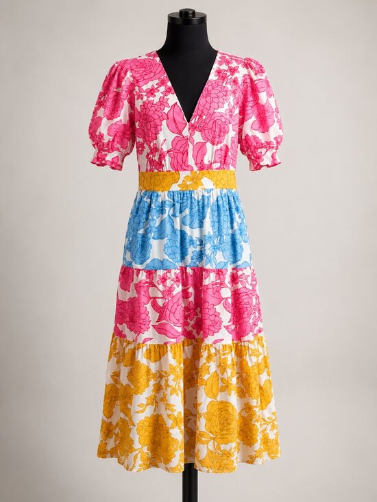 Boden Dresses & Skirts - NWT Boden Bella Puff Sleeve Maxi Dress Multi Blossom Cascade Floral Cotton 8R